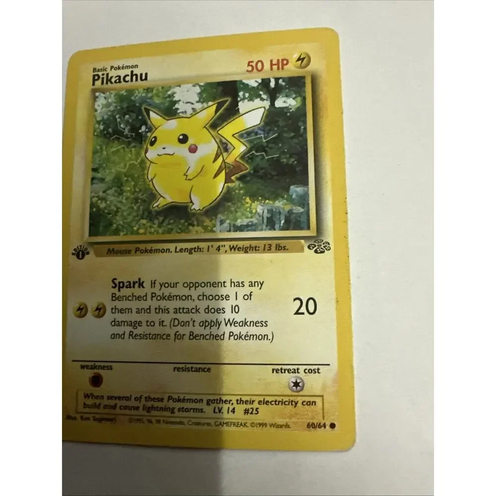 Pikachu 60/64 Jungle 1st Edition Regular Common English WOTC MP Pokemon TCG